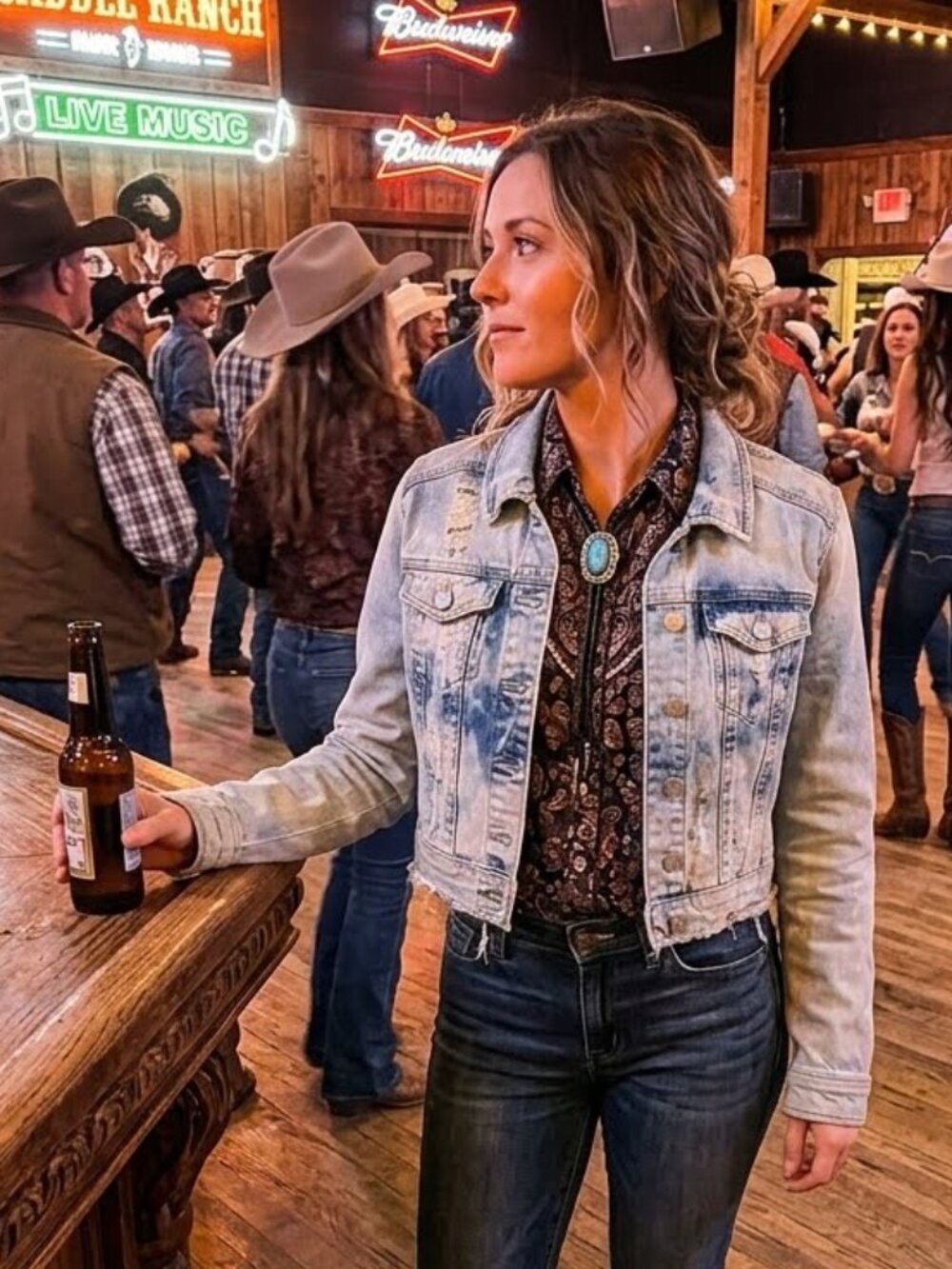 EU Harper Acid Washed Cropped Distressed Jean Jacket